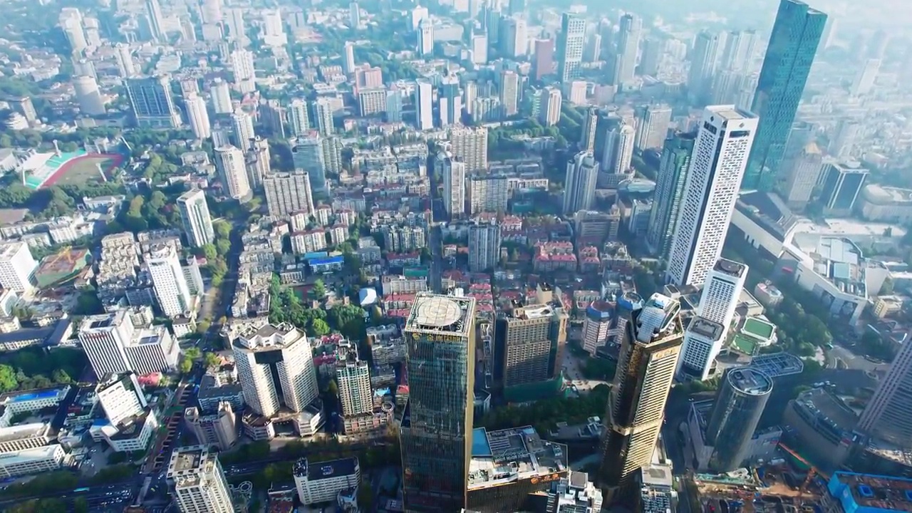 中国江苏南京城市天际线建筑群航拍风光视频素材