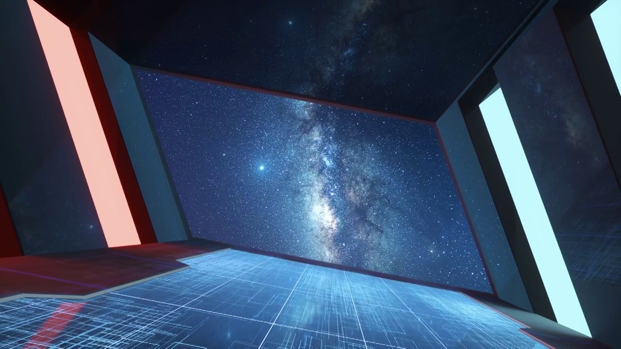 未来感隧道空间 3D渲染视频下载