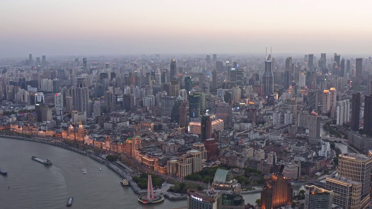 4K上海蓝调浦西全景航拍视频素材