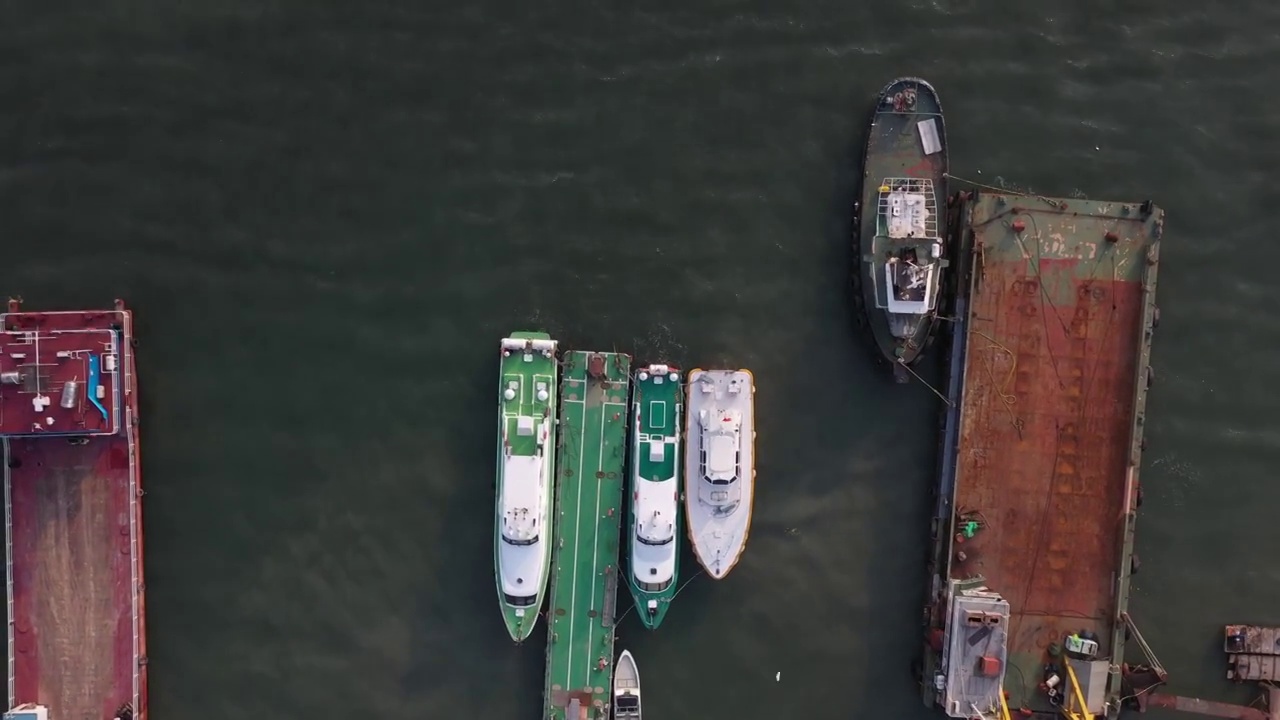 惠州港 石化区 霞涌 航拍 船 废船视频素材