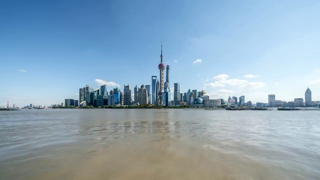 上海城市风光4k延时视频视频素材