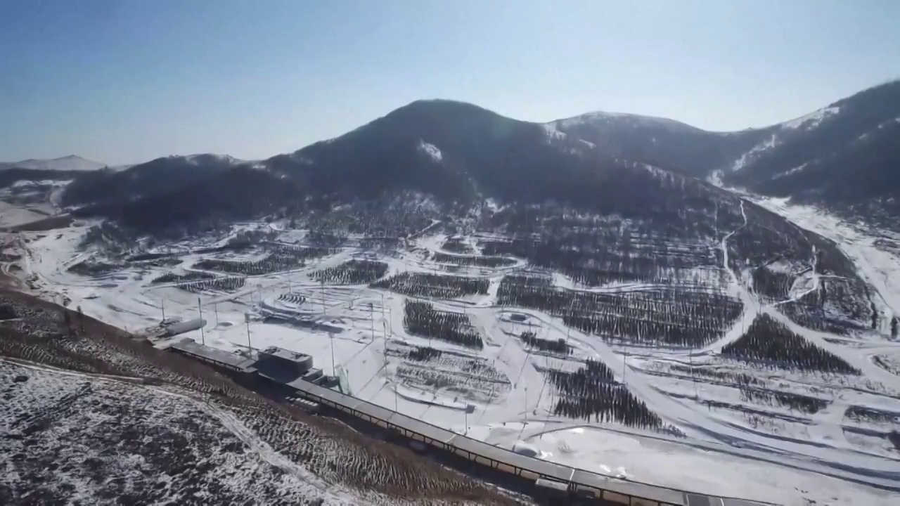 北京冬奥会延庆国家滑雪场场馆航拍多角度视频素材