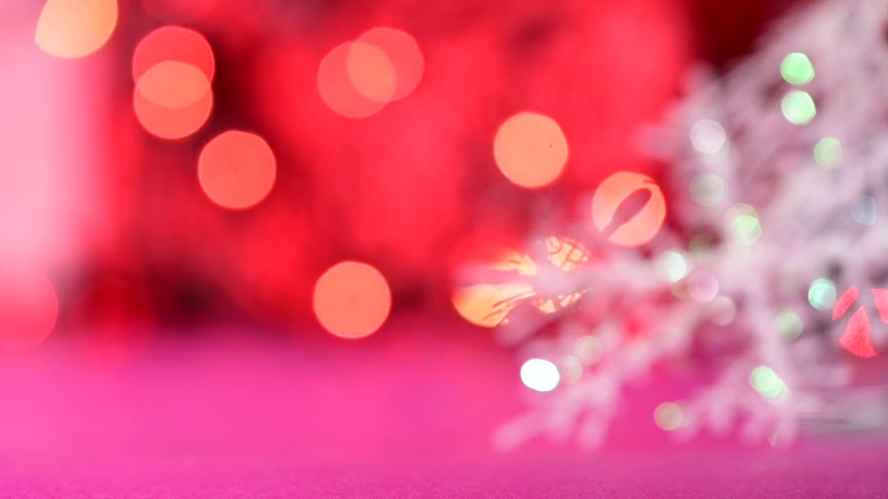 红色背景圣诞灯光新年灯火视频素材