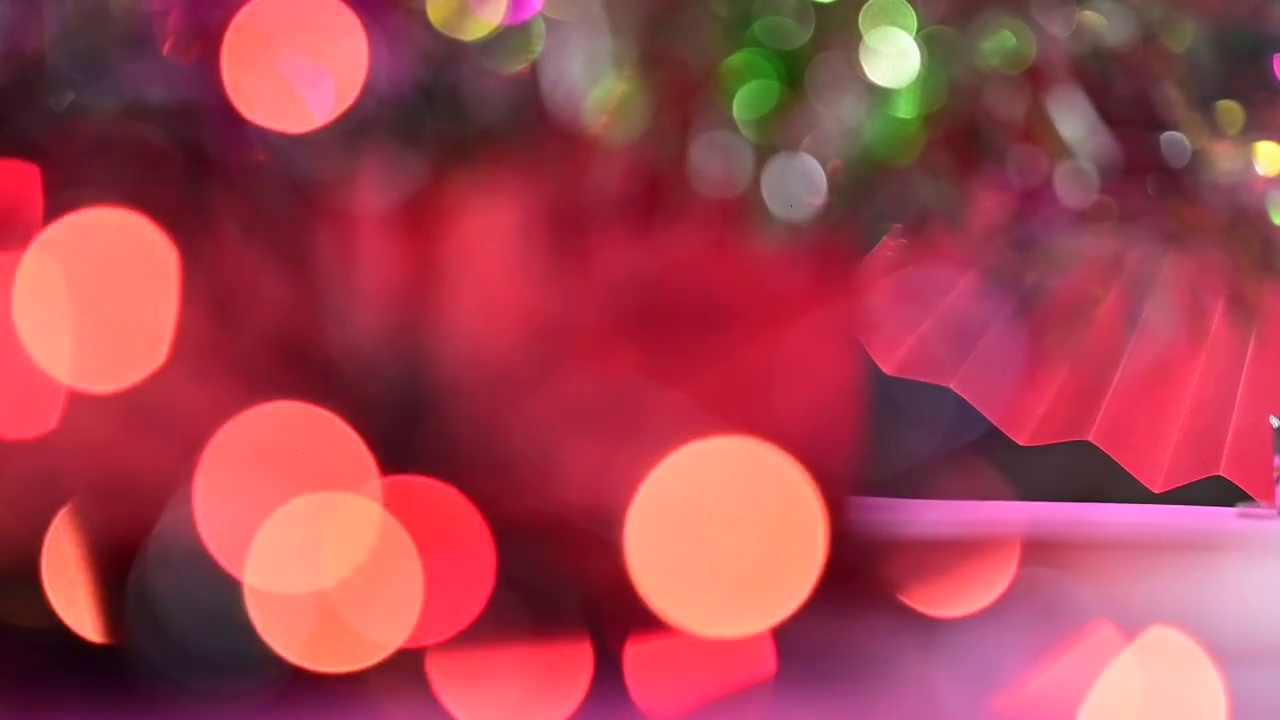 红色背景圣诞灯光新年灯火视频素材