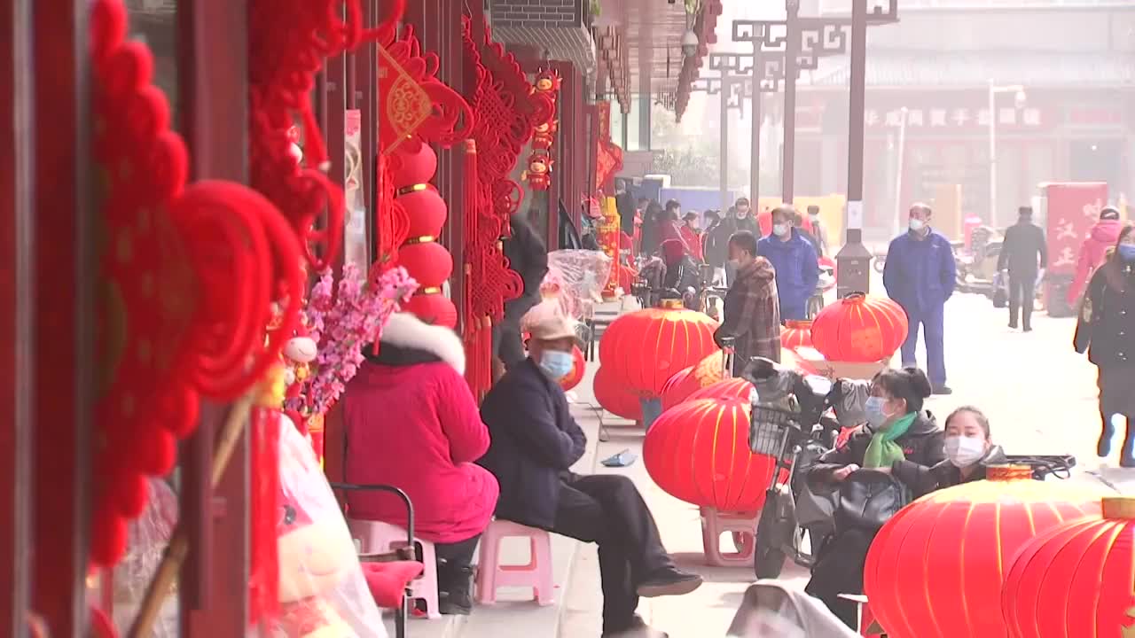 中国春节新年年味街景选编视频素材