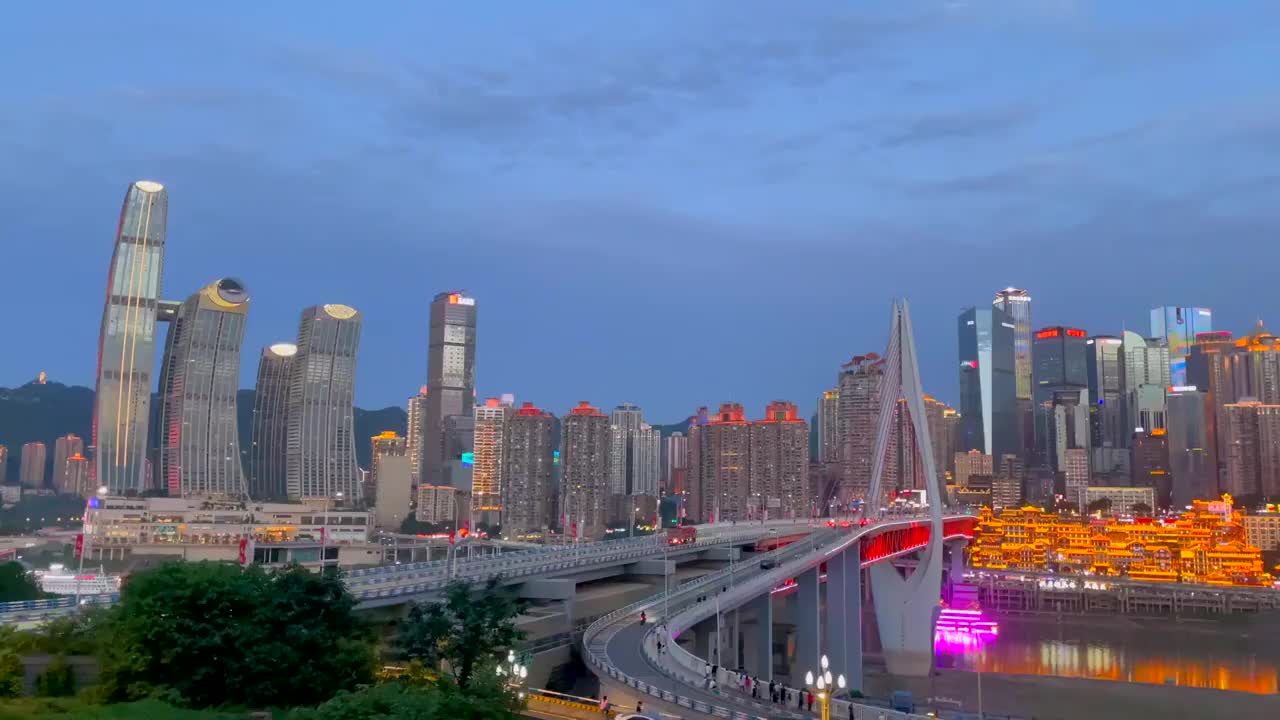 航拍四川重庆城市夜景视频素材