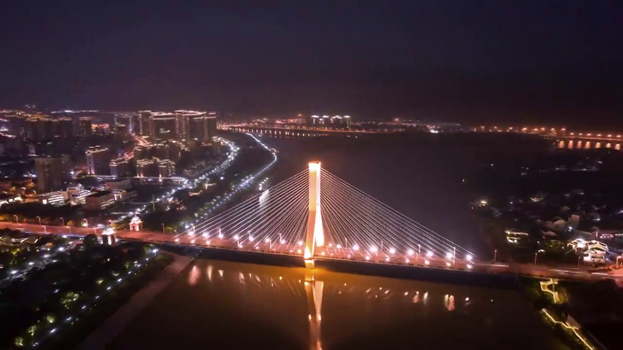丽水紫金大桥夜景环绕延时视频素材