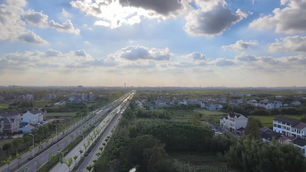 航拍上海郊区视频素材