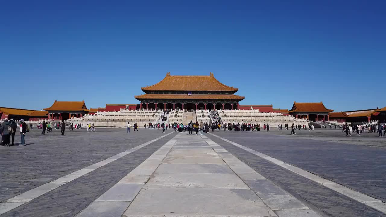 北京故宫博物院紫禁城太和殿延时视频素材