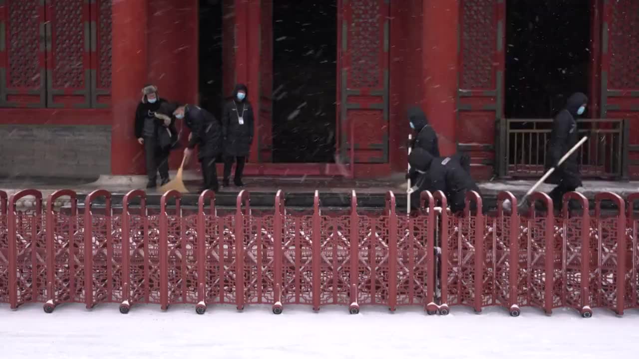 雪天的故宫视频素材