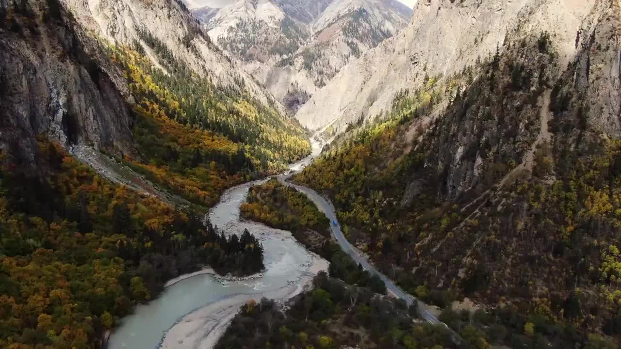 西藏然乌湖航拍全景视频下载