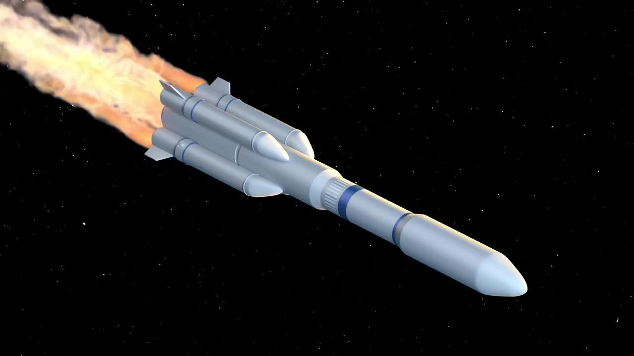 太空飞船火箭 3D渲染视频素材