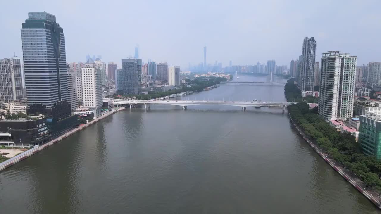 广州珠江城市建筑风光视频下载