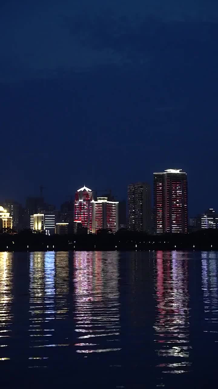 广东清远北江城市夜景视频素材
