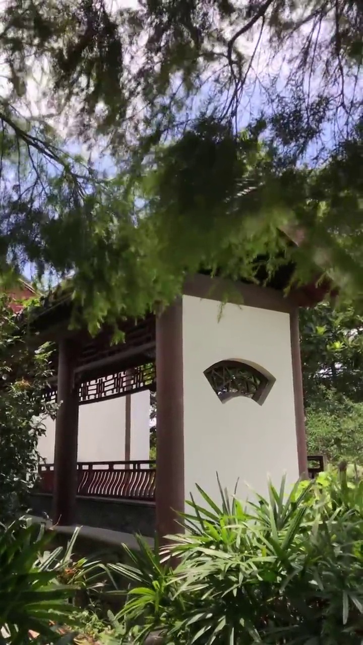 广东清远飞来湖公园古建筑视频素材