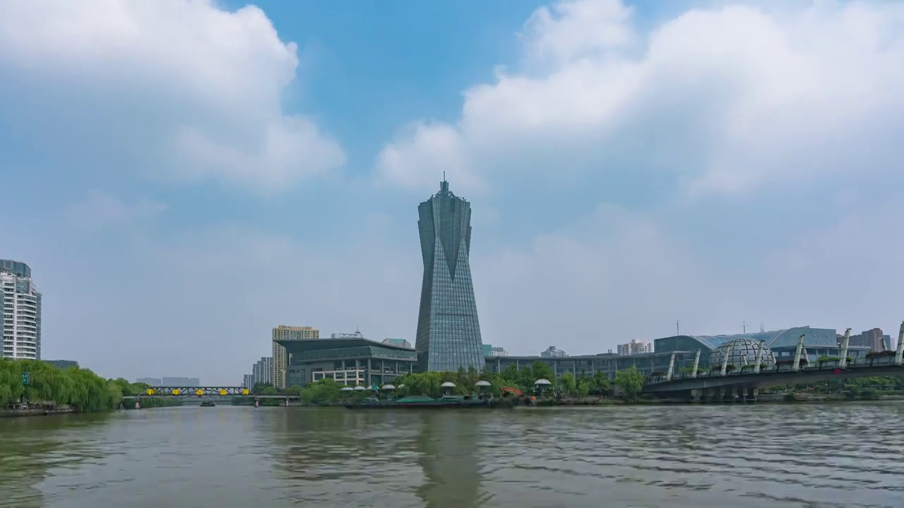 杭州文化广场4k高清延时摄影视频下载