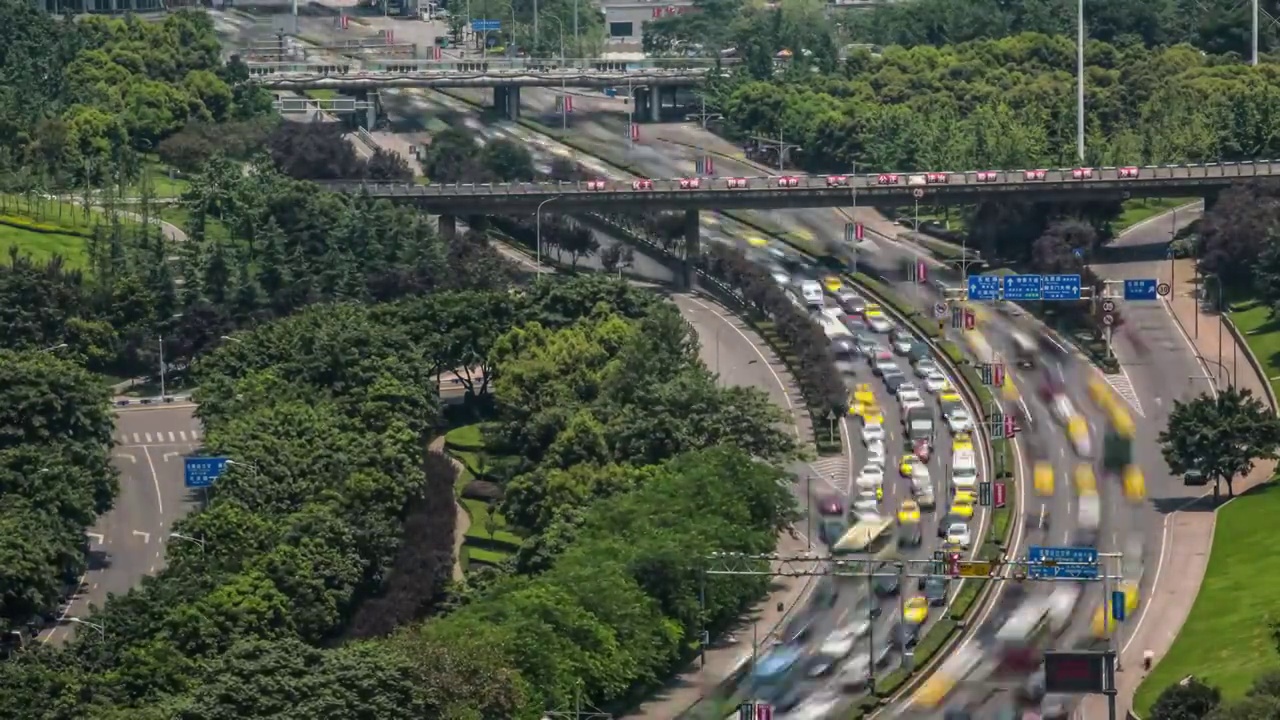 重庆江北区城市车流交通桥视频素材