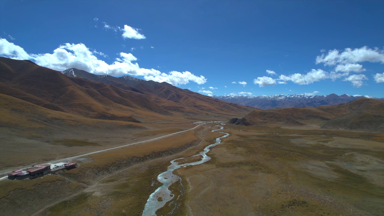 西藏藏区的河流和草原风光视频下载