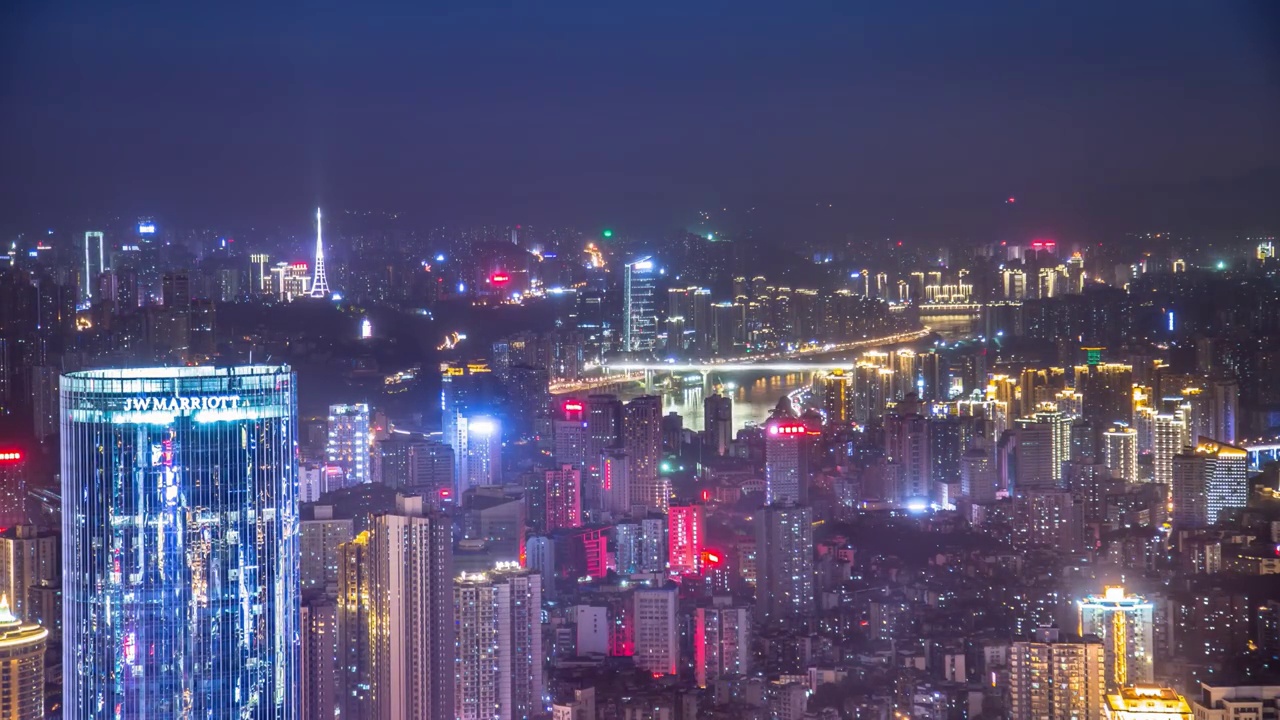 重庆夜景 地标 高楼视频素材