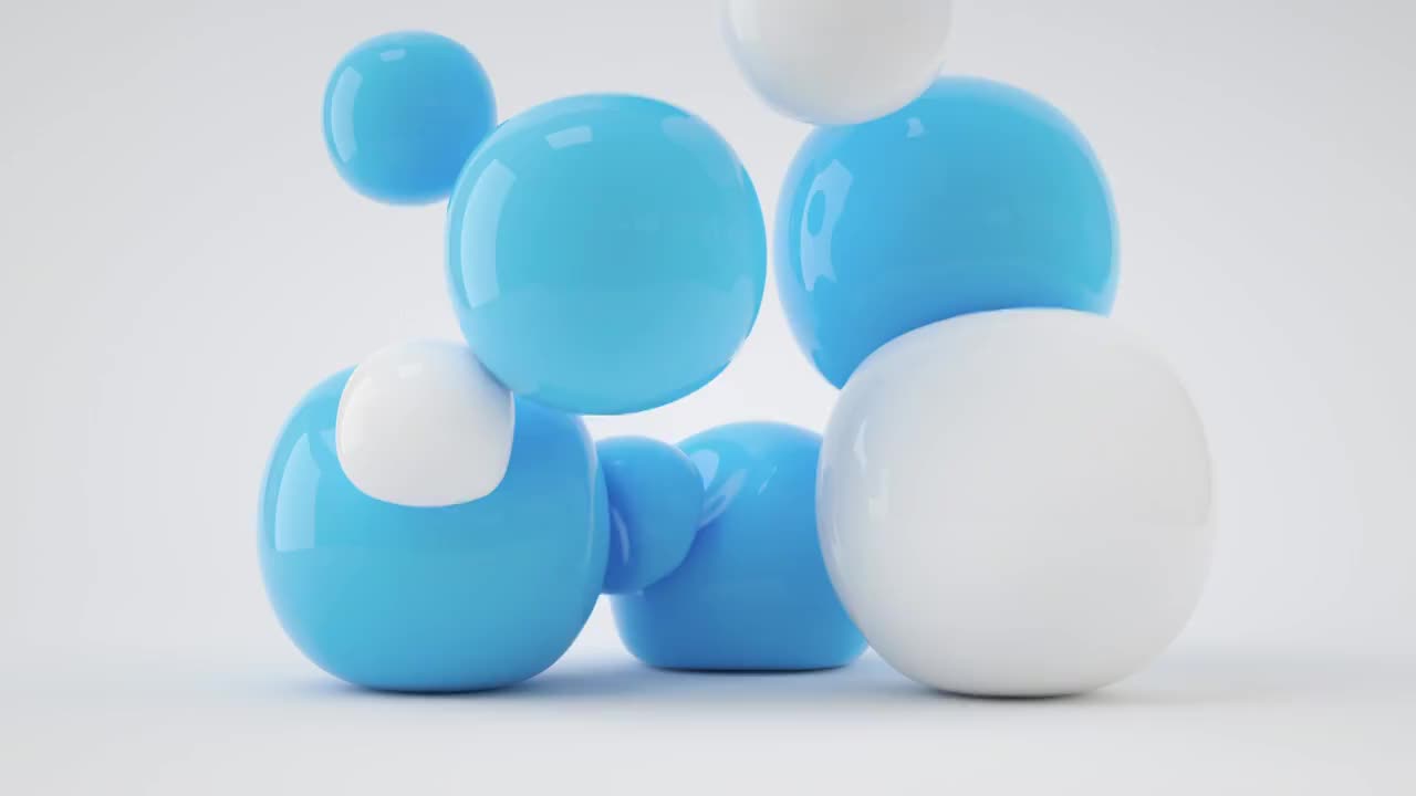 柔软的弹性球体3D渲染视频素材