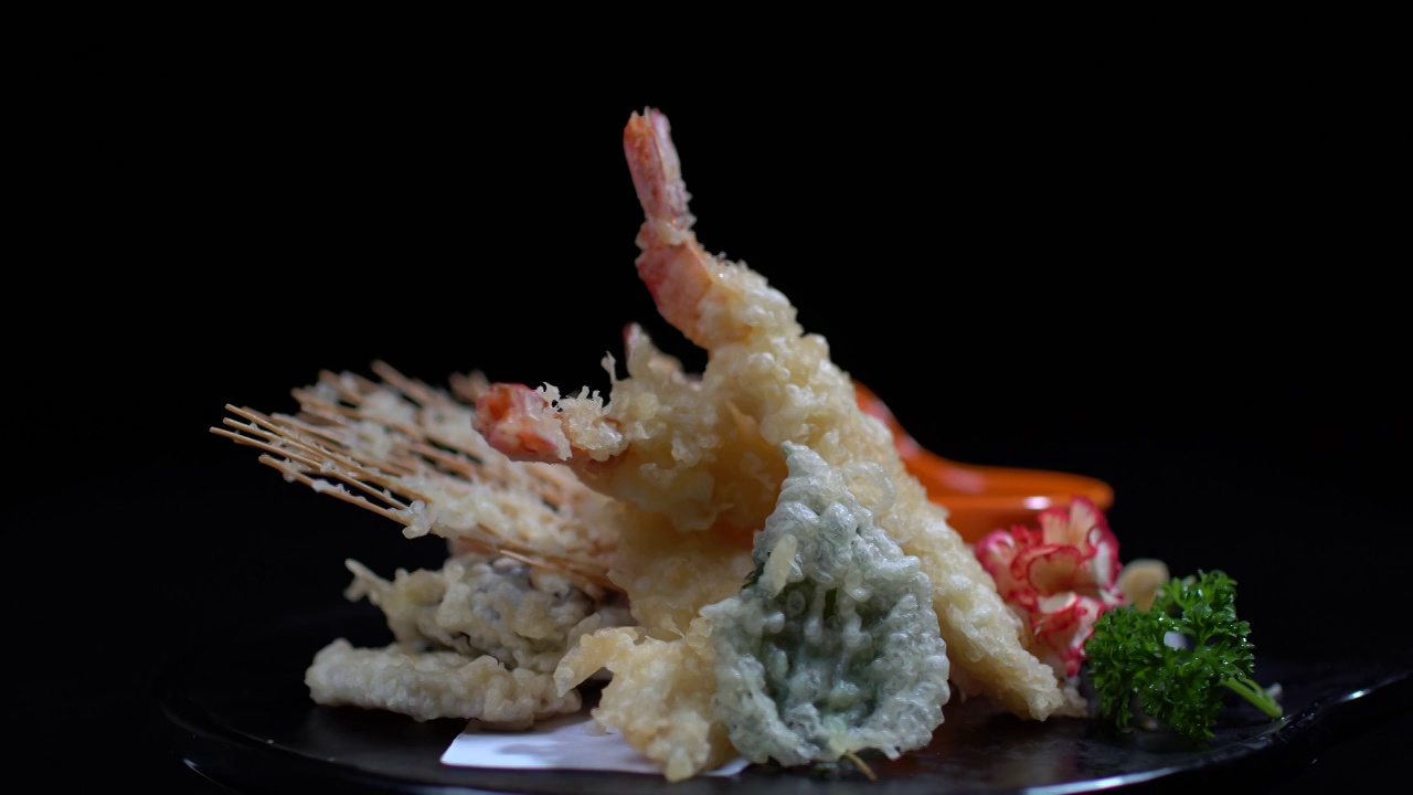 日本料理炸虾天妇罗视频下载