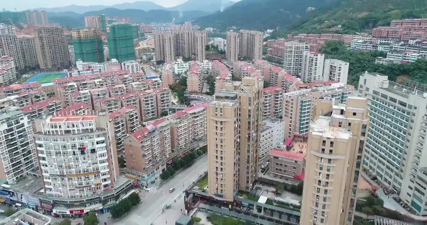 无人机拍摄:中国福建友溪的城市景观和建筑视频素材