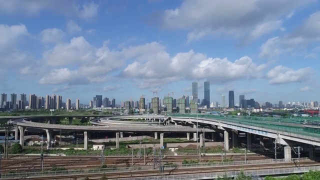 航拍城市立交桥视频素材