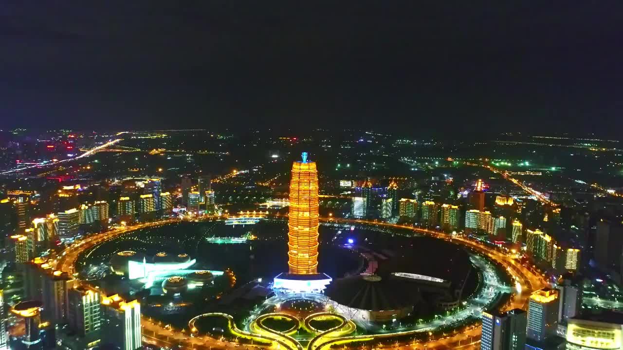 河南郑州金水立交CBD航拍视频素材