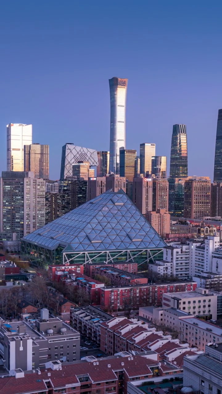 北京城市天际线日转夜视频素材