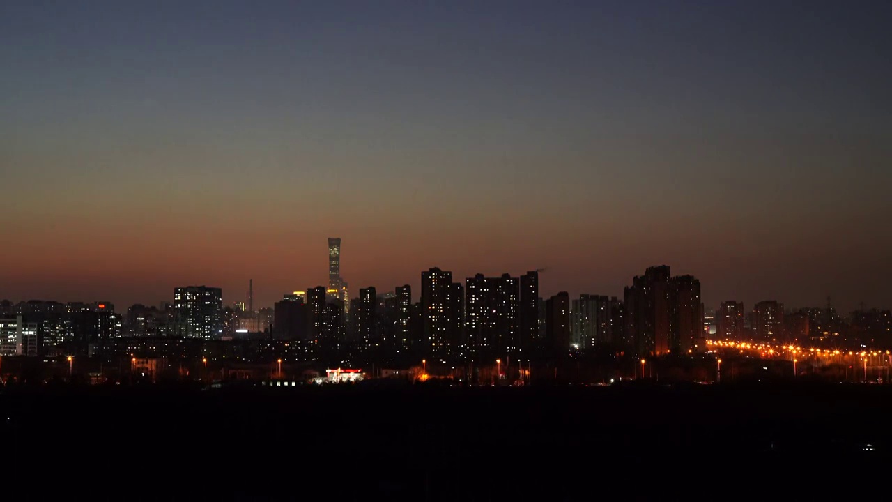 北京 : 冬季日落延时摄影视频素材
