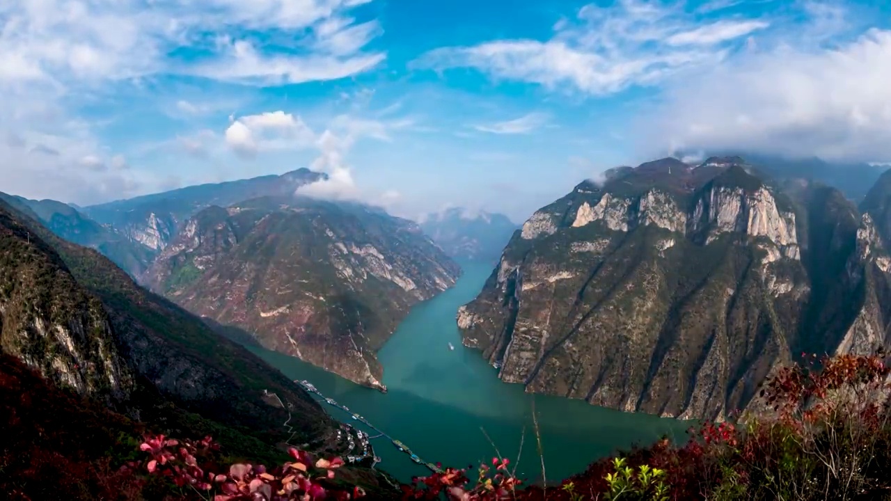 又是一年三峡红，长江三峡之巫峡延时摄影视频下载
