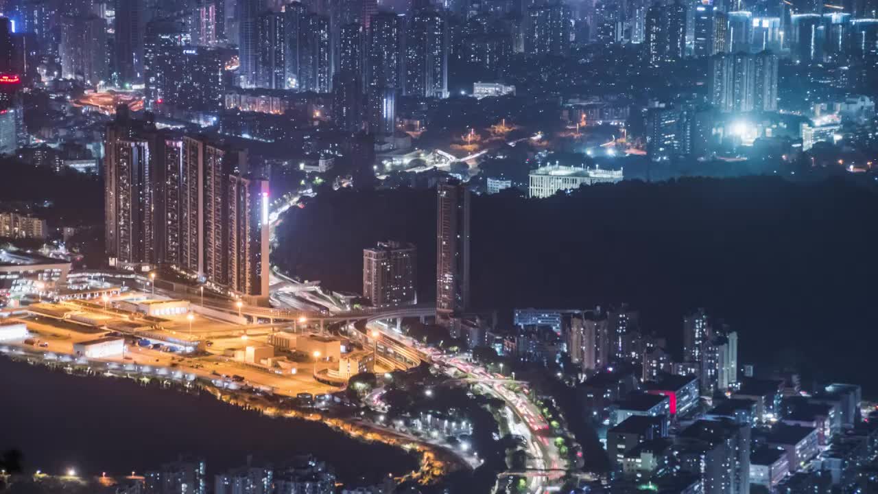 深圳城市风光夜景延时视频素材
