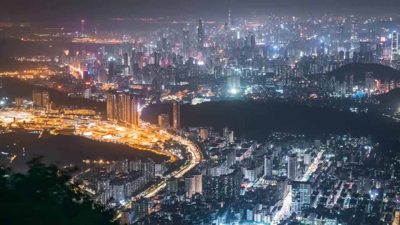 深圳城市夜景风光延时视频素材