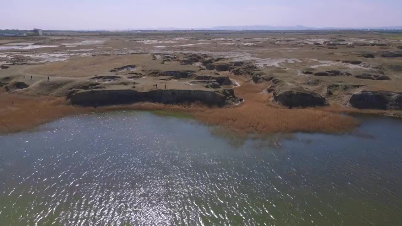 山西土林地质构造湖水地形视频下载