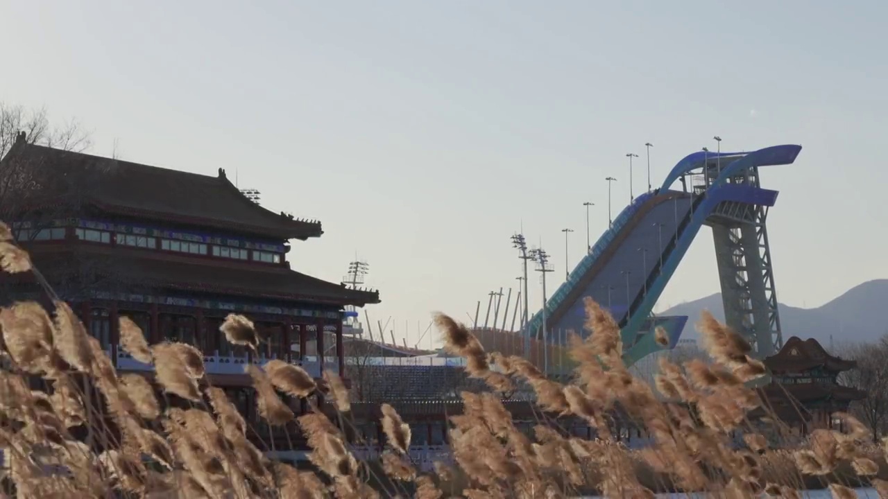北京冬奥会首钢滑雪大跳台视频素材