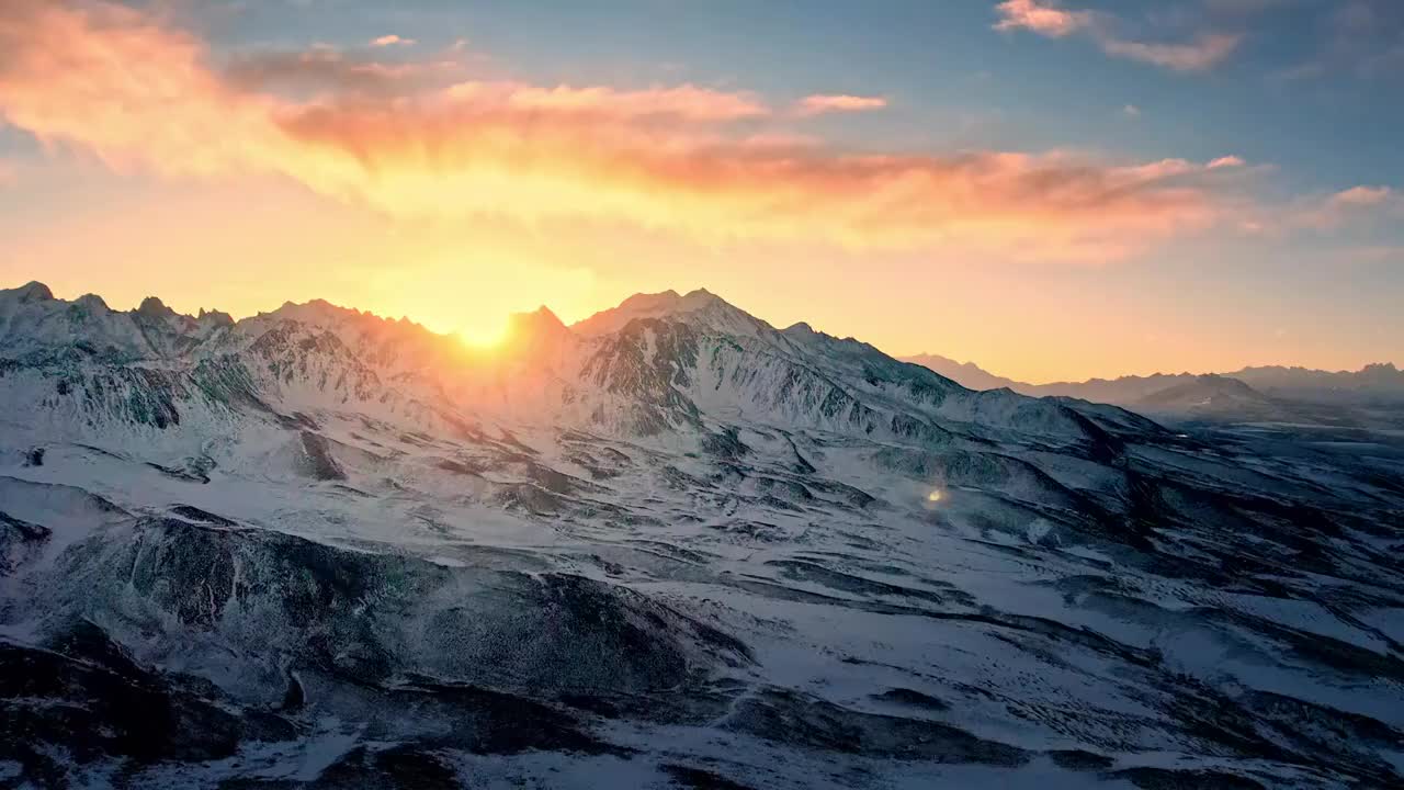 四川川西高原甘孜雪山自然风光视频下载