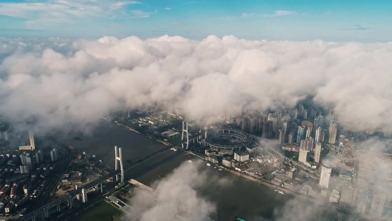 航拍上海南浦大桥视频素材