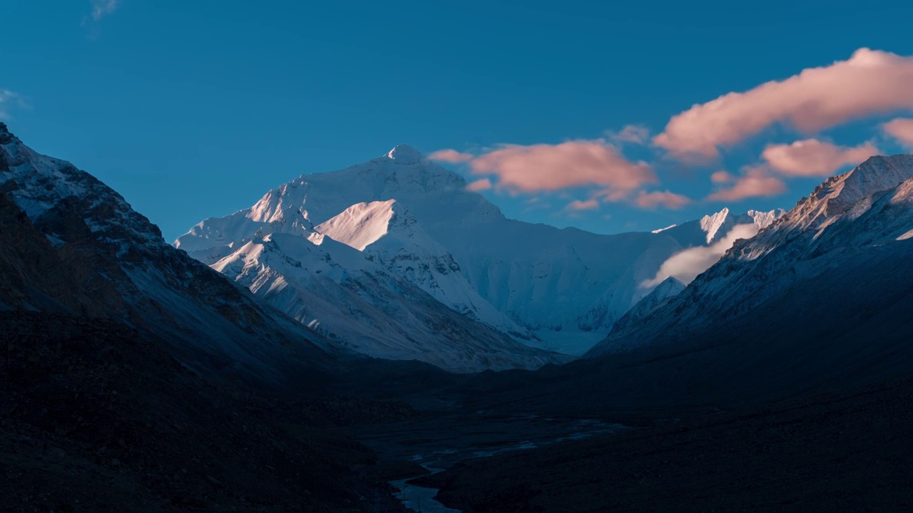 西藏日喀则珠峰大本营日出延时视频下载