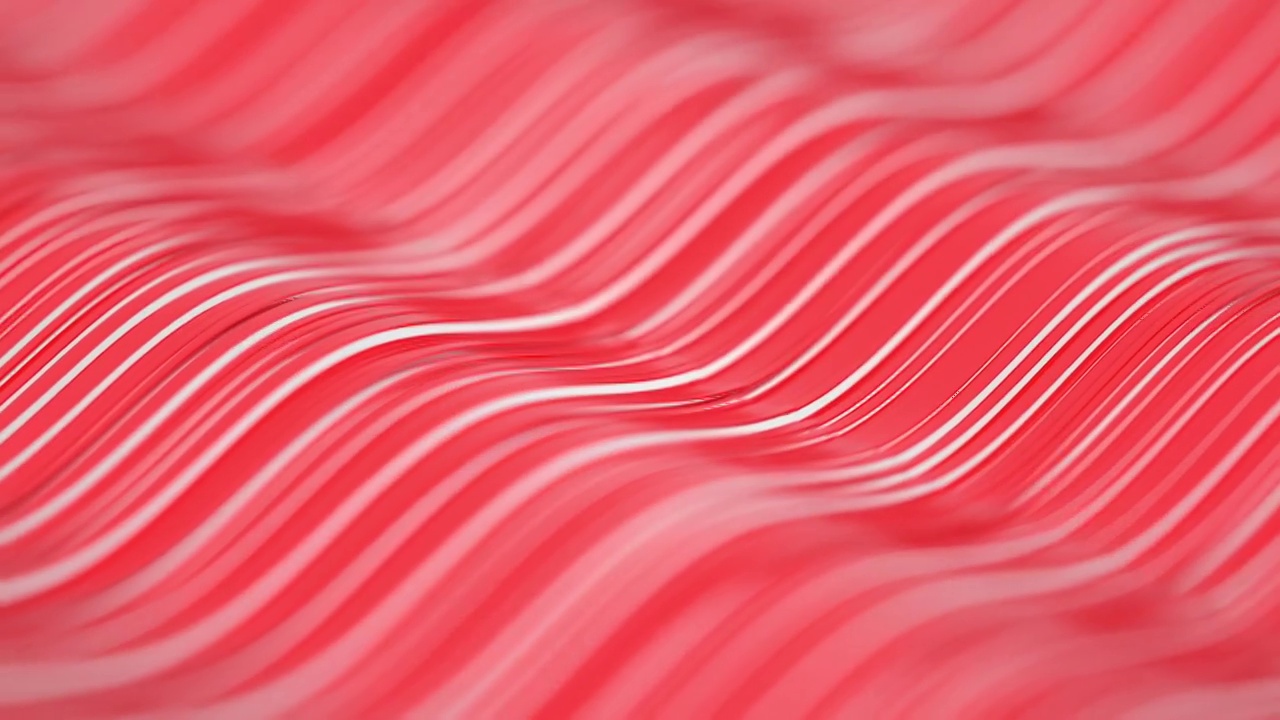 抽象的舞动的红色线条 3D渲染视频素材