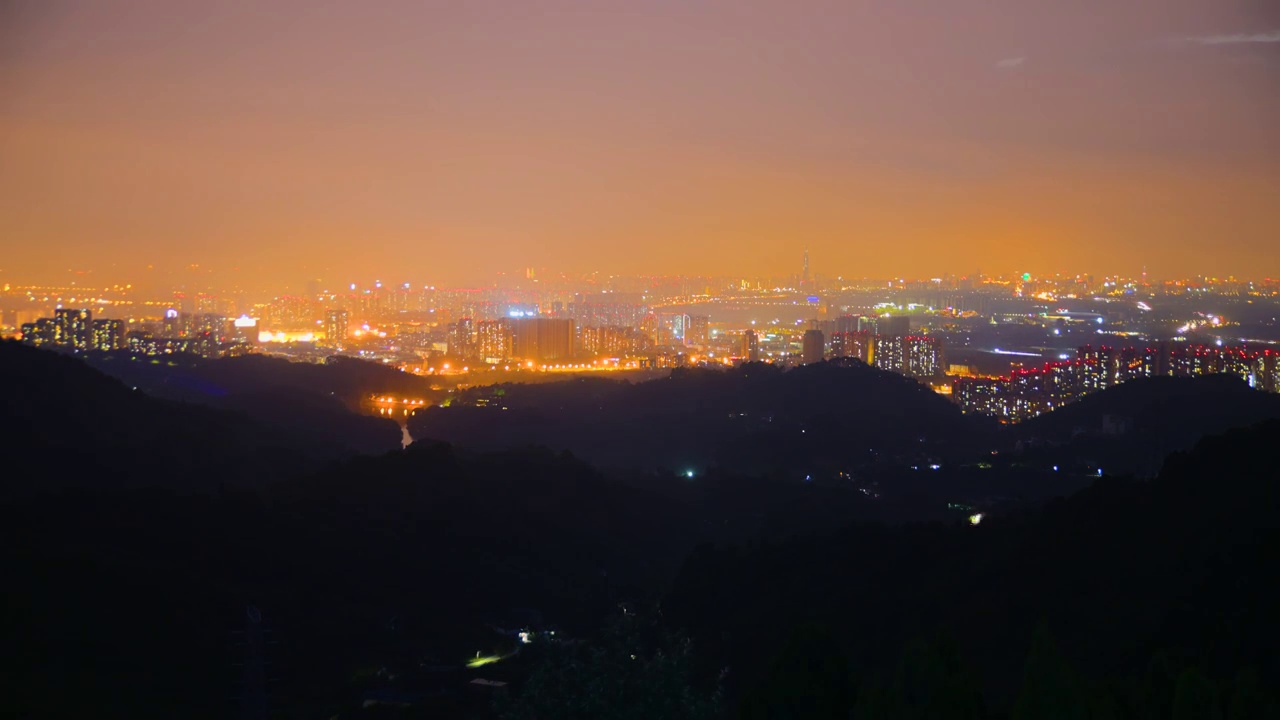 成都龙泉山远眺成都市区延时摄影视频素材