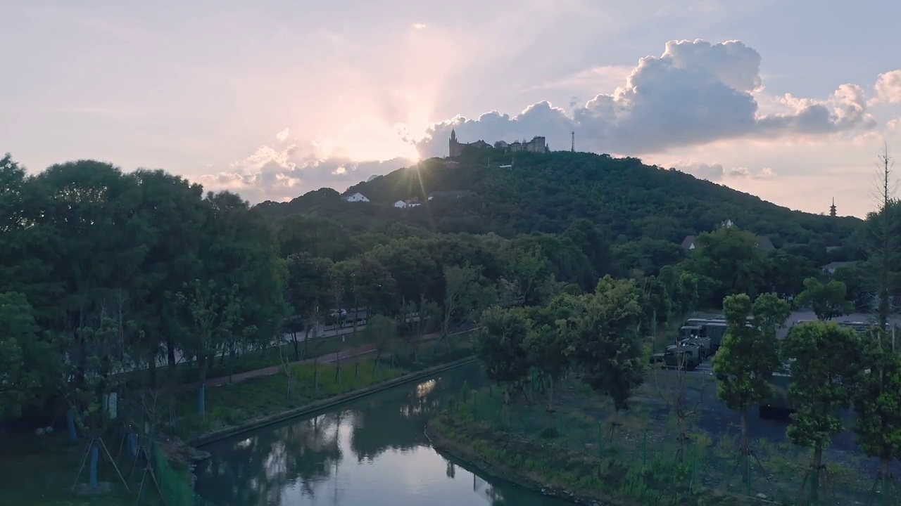 航拍上海佘山国家森林公园视频素材