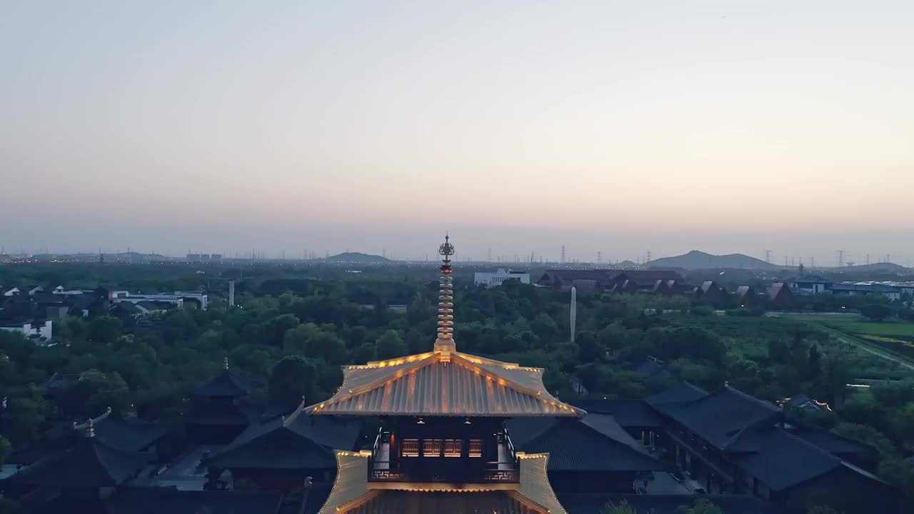 航拍上海松江广富林遗址视频素材