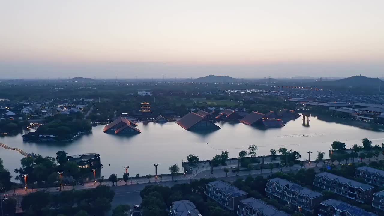 航拍上海松江广富林遗址视频素材