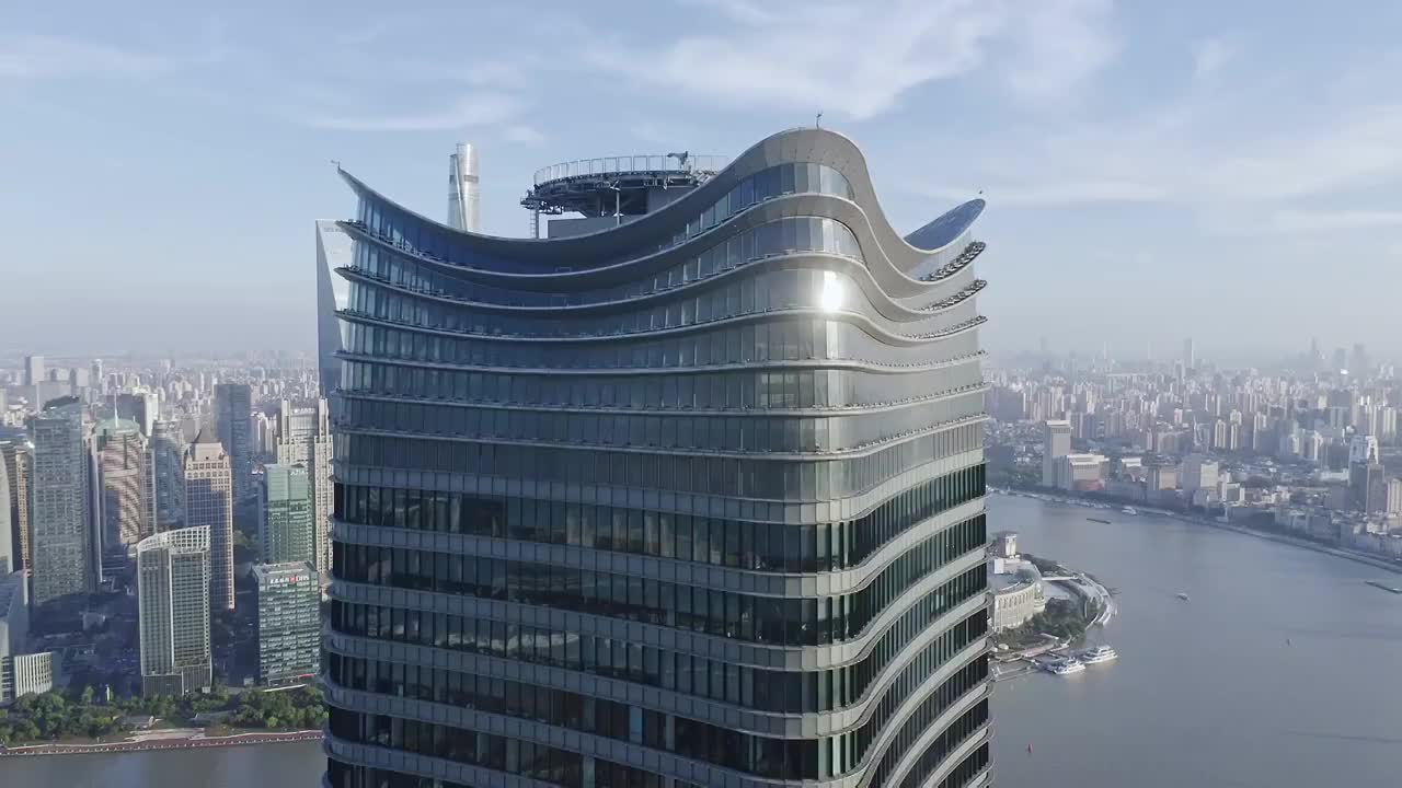 上海白玉兰广场建筑特写视频素材