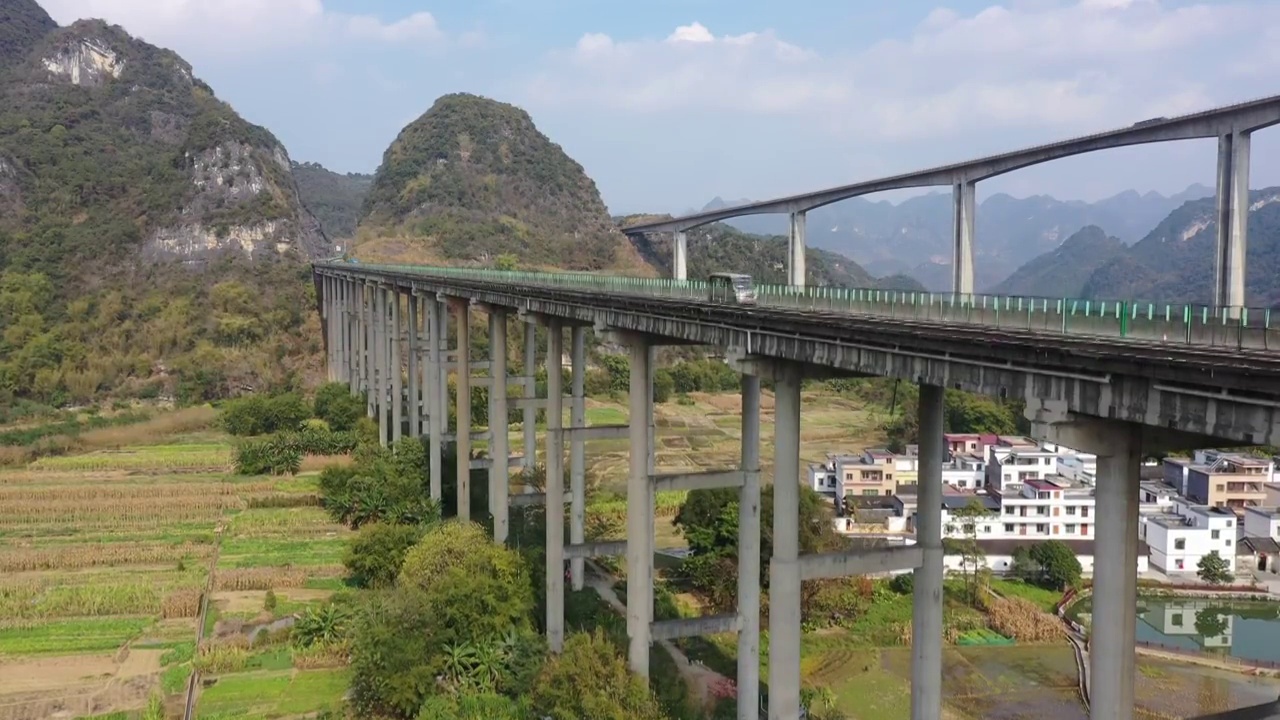 航拍广东省清远市杜步大桥视频素材