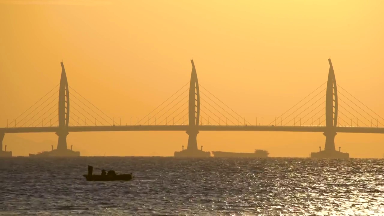 港珠澳大桥风帆三塔视频下载