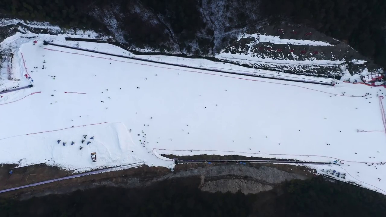 中国大明山万松岭滑雪场视频素材