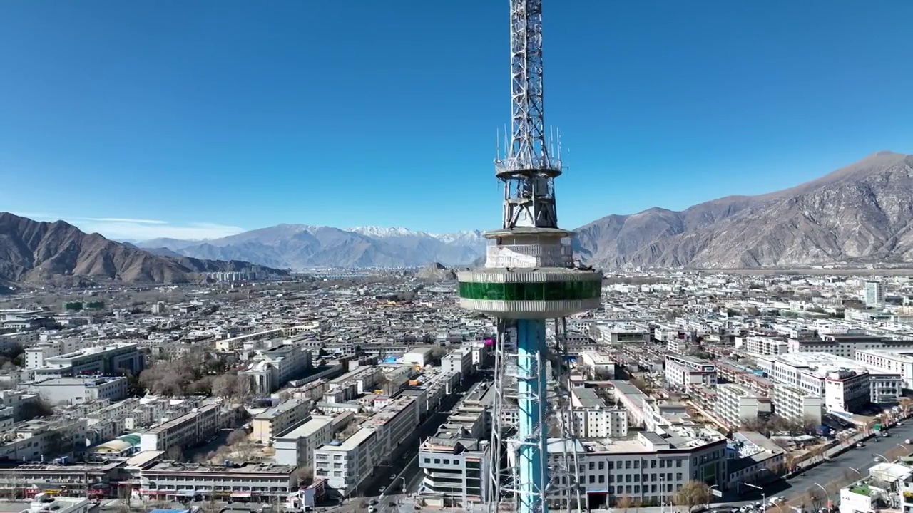 西藏拉萨城市航拍视频素材
