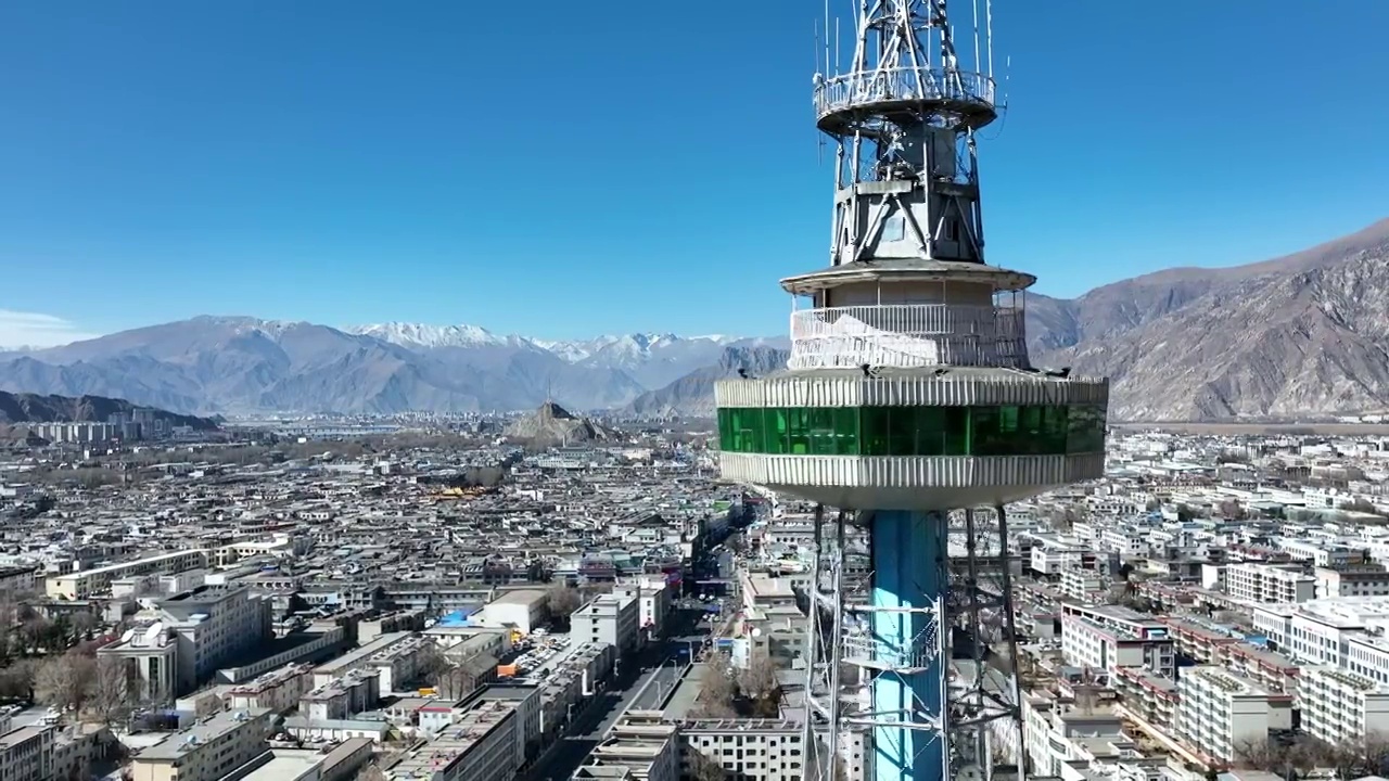 西藏拉萨城市航拍视频素材