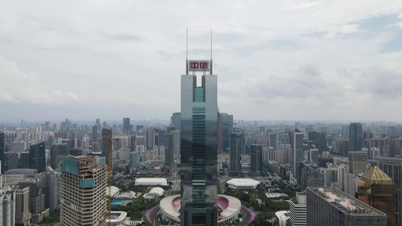 广州城市中轴线天河区建筑视频下载